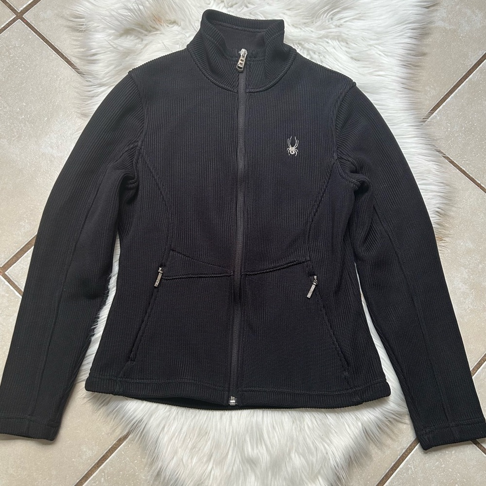 LADIES SPYDER BLACK CABLE ZIP UP FITTED FLEECE
S/P